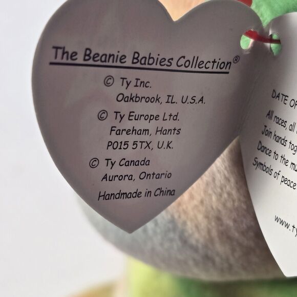 Ty Beanie Baby Original Peace Bear Rare Almost Mint With Tag - Picture 14 of 14